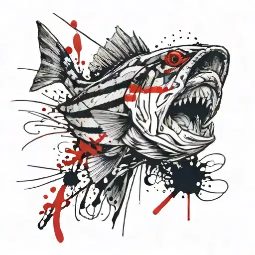 striped bass tattoo design idea