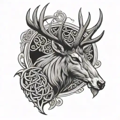 Celtic Stag tattoo design idea