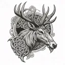 Celtic Stag tattoo design idea