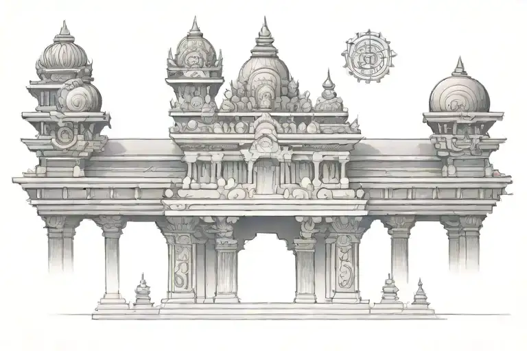 hindu temple architecture elements tattoo design idea