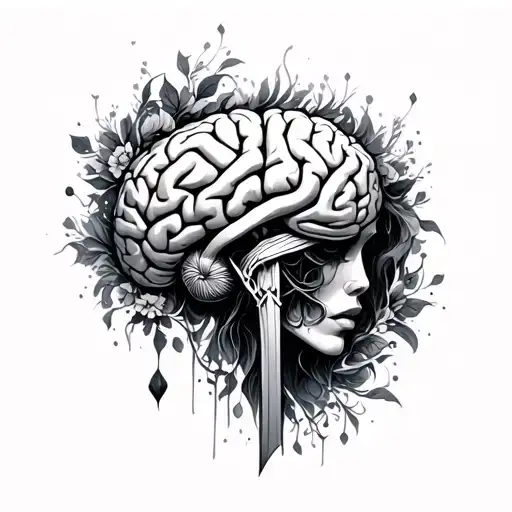 brain tumor warrior tattoo design idea