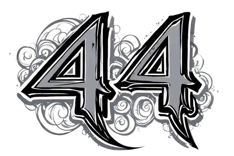 numbers 444 tattoo design idea