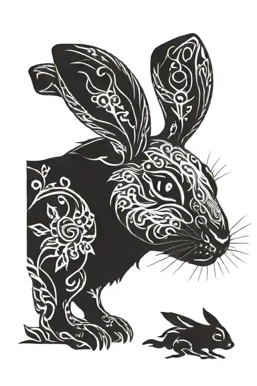 rabbit tattoo design idea