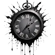 broken clock melting tattoo design idea