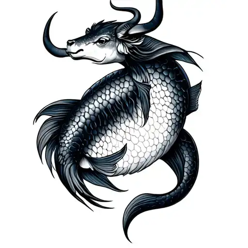 Pisces Taurus tattoo design idea