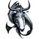 Pisces Taurus tattoo design idea