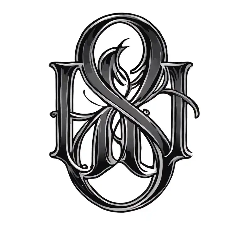 BG initials intertwined tattoo design idea