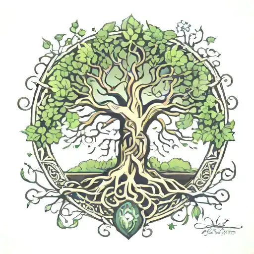 yggdrasil tree tattoo design idea