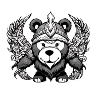 viking pooh bear tattoo design idea