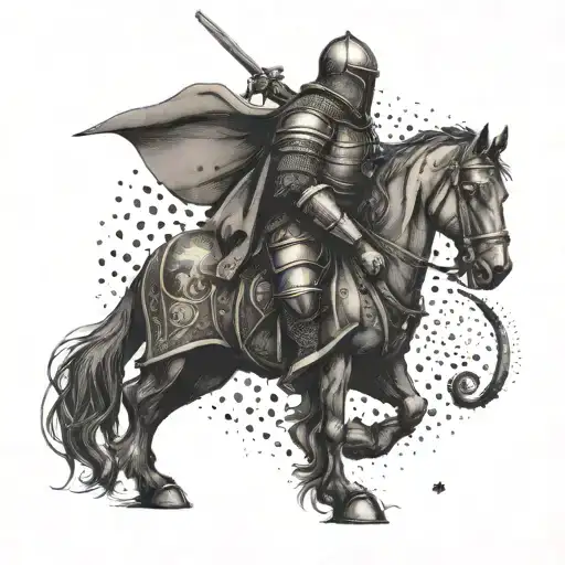 medieval knight carrying the world as Atlas on his back tattoo design idea