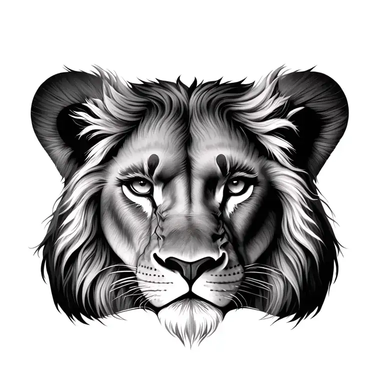 female lion face tattoo tattoo design idea
