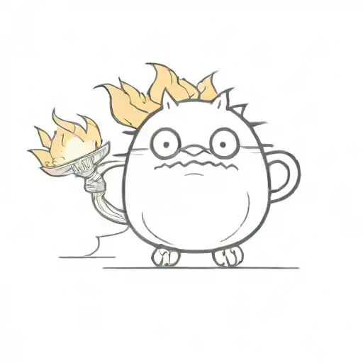 studio Ghibli calcifer miyazaki style tattoo design idea