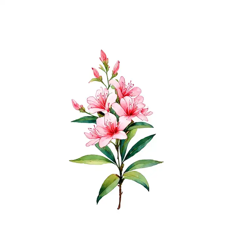 Oleander plant with intricate details tattoo design idea