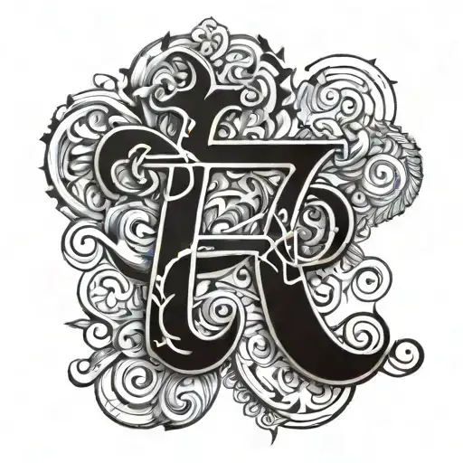 initials E J Z W L tattoo design idea