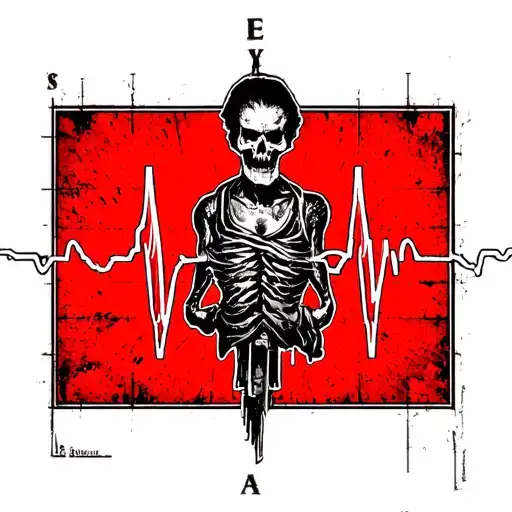 Resident Evil Game EKG Danger tattoo design idea