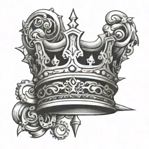 Kurapika's judgement chain point crown tattoo design idea