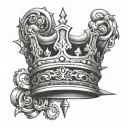 Kurapika's judgement chain point crown tattoo design idea