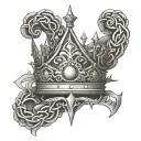 Kurapika's judgement chain point crown tattoo design idea
