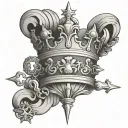 Kurapika's judgement chain point crown tattoo design idea