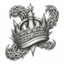 Kurapika's judgement chain point crown tattoo design idea