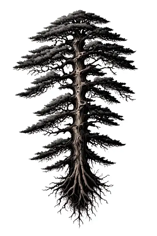 multiple cypress trees swamp bones for roots tattoo design idea