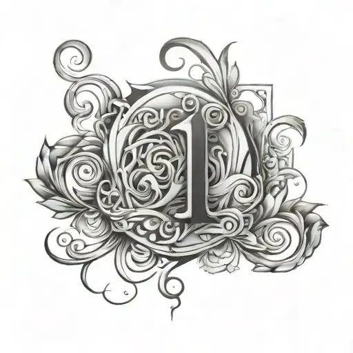 the number 19  tattoo design idea