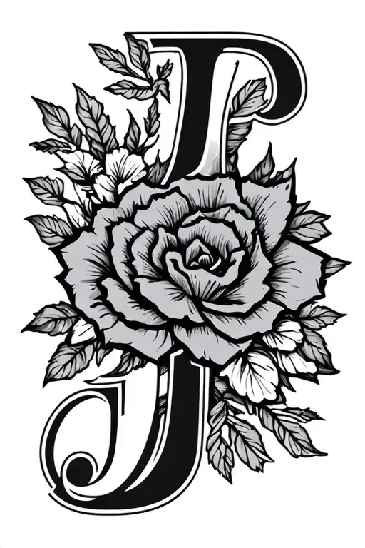 D j j written in cursive tattoo design idea