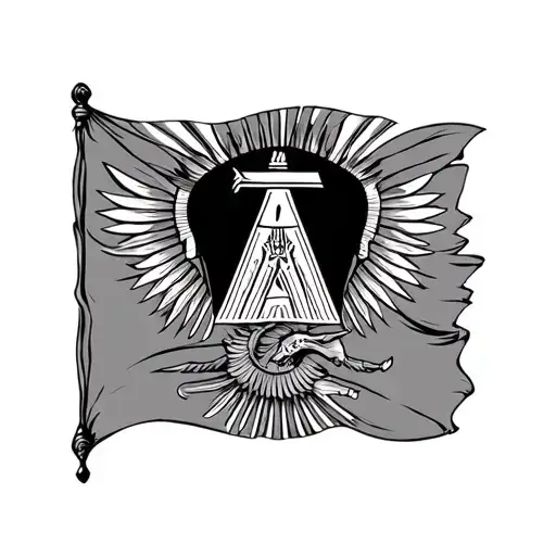 assyrian flag combinde tattoo design idea