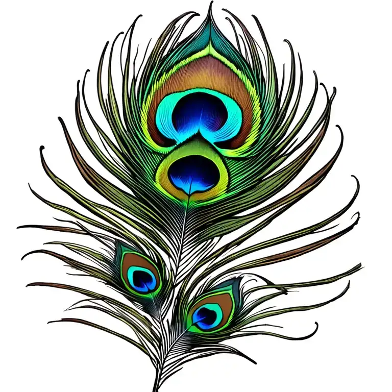 two peacock feathers tattoo design idea