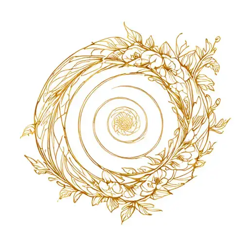the golden ratio spiral with floral elements. tattoo design idea