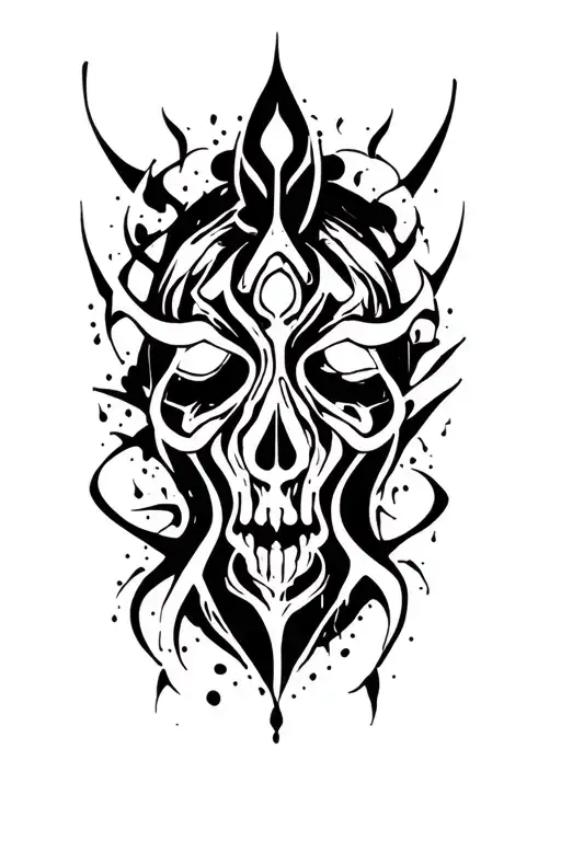 A dark, mysterious tattoo design that symbolizes inner pain and emotional scars, blended with elements of vulnerability  tattoo design idea