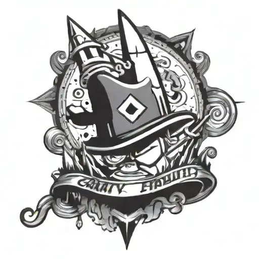 gravity falls with stans hat tattoo design idea
