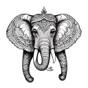Henna Elephant head tattoo design idea