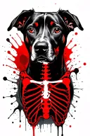 dog x ray with bones and internal organs for veterinarian  tattoo design idea