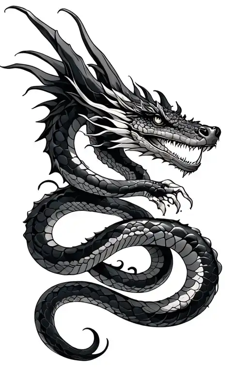 dragon snake tattoo design idea