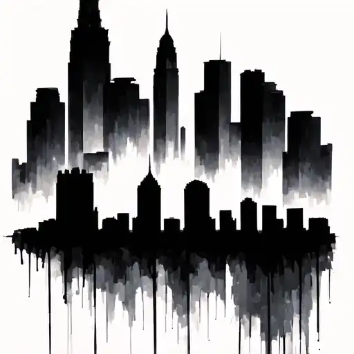 Cincinnati skyline silhouette tattoo design idea
