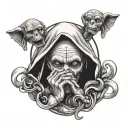 nun hear no evil see no evil but with the see in the middle  tattoo design idea