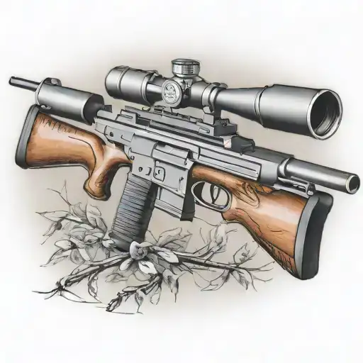 sniper rifle tattoo design idea