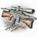 sniper rifle tattoo design idea