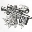 sniper rifle tattoo design idea