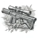 sniper rifle tattoo design idea