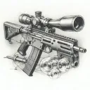 sniper rifle tattoo design idea