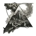 mt doom in a triangle tattoo design idea