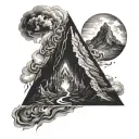 mt doom in a triangle tattoo design idea