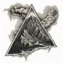 mt doom in a triangle tattoo design idea