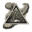 mt doom in a triangle tattoo design idea