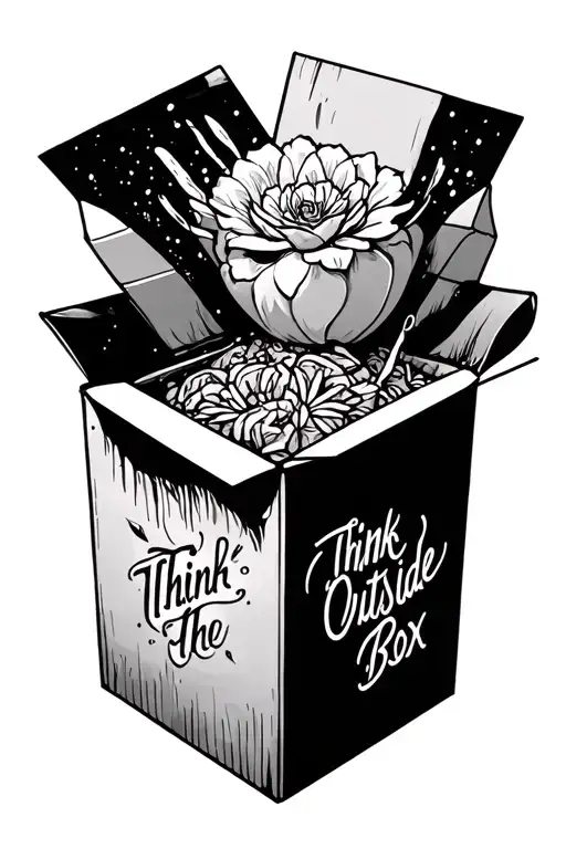 think outside the box tattoo design idea