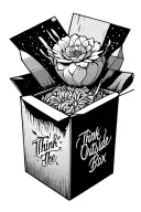 think outside the box tattoo design idea