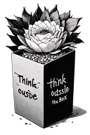 think outside the box tattoo design idea