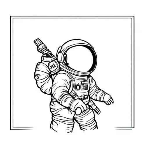 astronaut 420 money bag tattoo design idea
